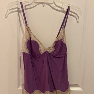 Jezebel Purple and Cream Lace Chemise